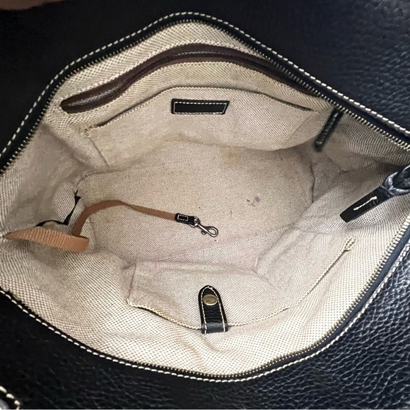 Dooney And Bourke Black Pebbled Leather Tassel Shopper Tote Purse. - Picture 10 of 10